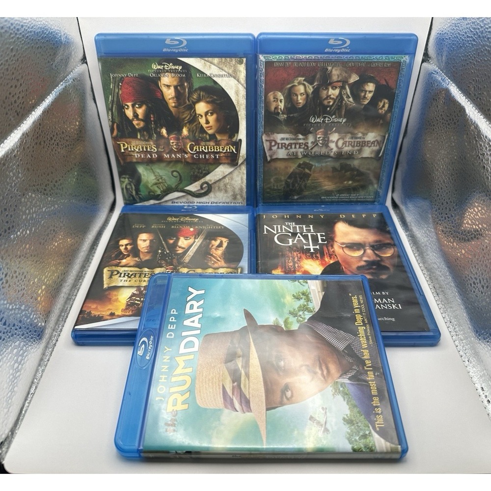 Pirates Of The Caribbean Johnny Depp Ninth Gate Rum Diary Blu-Ray LOT Disney
